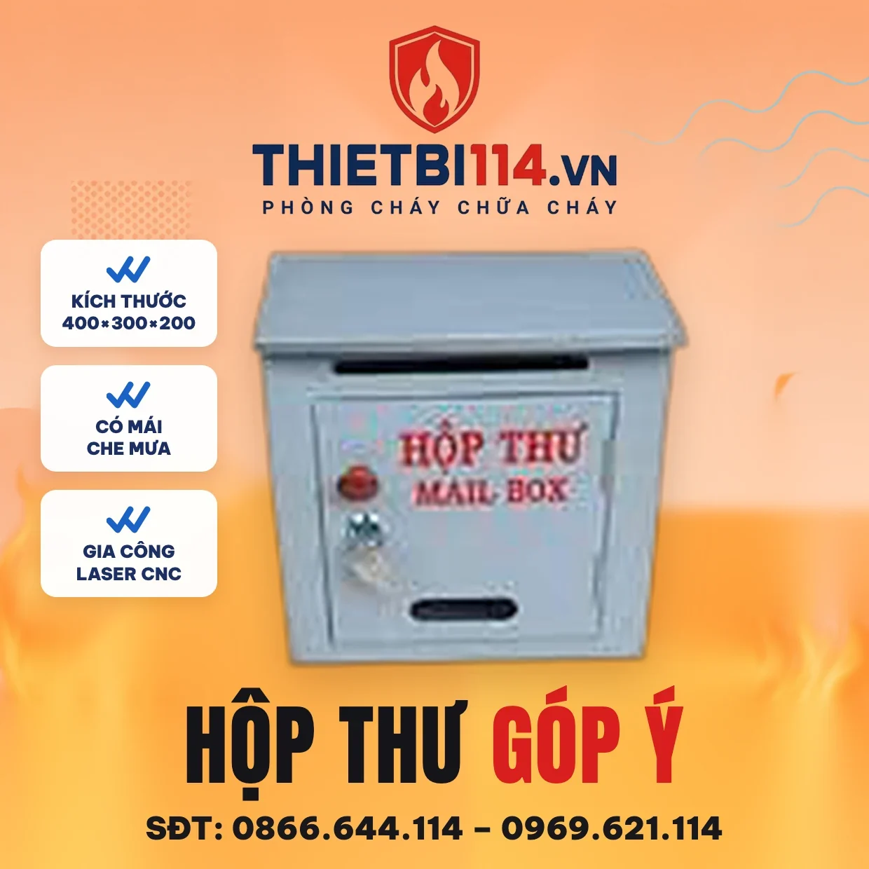 Hộp thư góp ý inox H400xW300xD200x0.8mm có mái Hộp thư góp ý inox H400xW300xD200x0.8mm có mái – ảnh sản phẩm