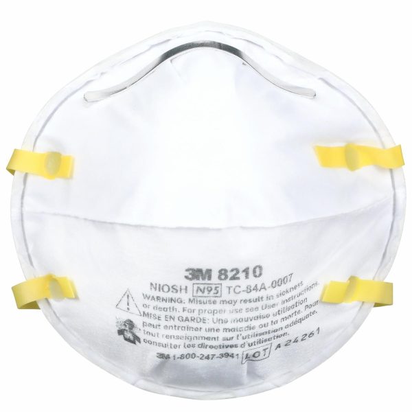 Khẩu trang 3M 8210 dạng cốc, quai vàng, nhãn NIOSH N95 TC-84A-0007