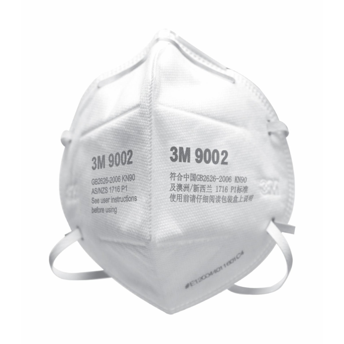 Khẩu trang 3M 9002 dạng gấp, quai vòng qua đầu, nhãn GB2626-2006 KN90 Khẩu trang 3M 9002 dạng gấp, quai vòng qua đầu, nhãn GB2626-2006 KN90