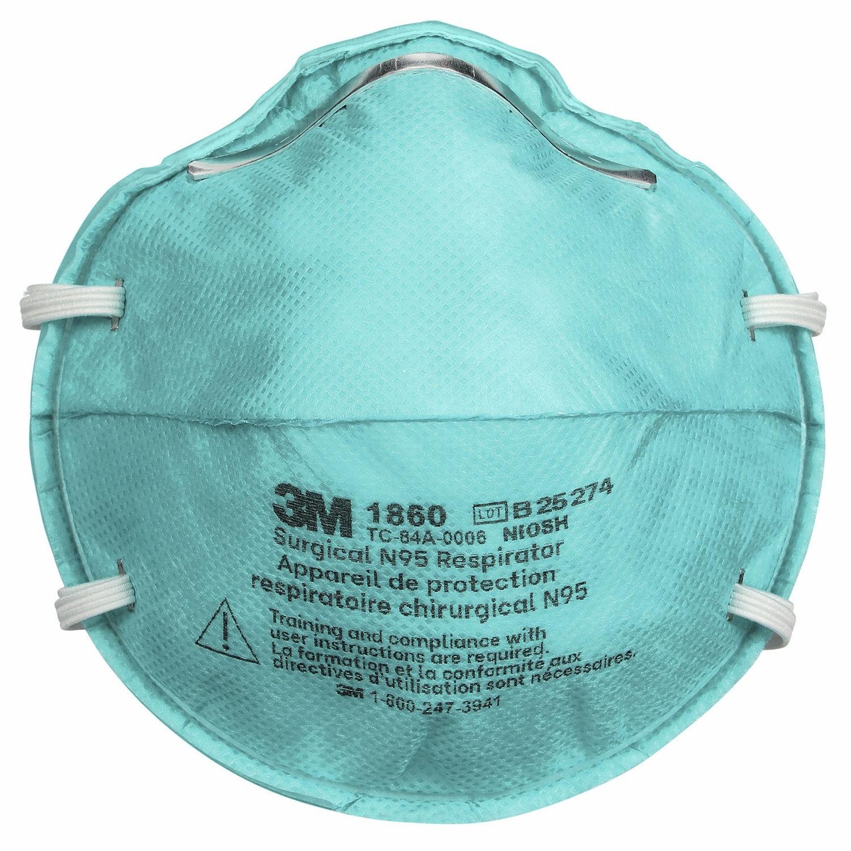 Khẩu trang 3M 1860 màu xanh ngọc, dạng cốc, nhãn Surgical N95 Respirator Khẩu trang 3M 1860 màu xanh ngọc, dạng cốc, nhãn Surgical N95 Respirator