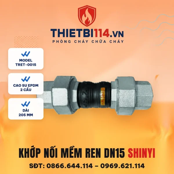 Khớp nối mềm ren DN15 TRET-0015 ShinYi