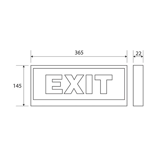 kich-thuoc-den-exit-1-mat-khong-huong-paragon-pexf13sc-g2 Bản vẽ kích thước Đèn exit 1 mặt Paragon PEXF13SC-G2