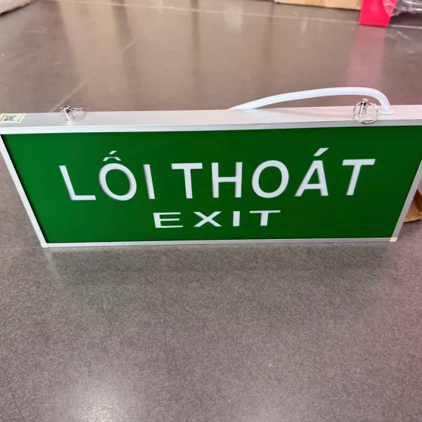 Đèn exit Lilang LỐI THOÁT EXIT không chỉ hướng khung nhôm – ảnh thực tế tại Thietbi114
