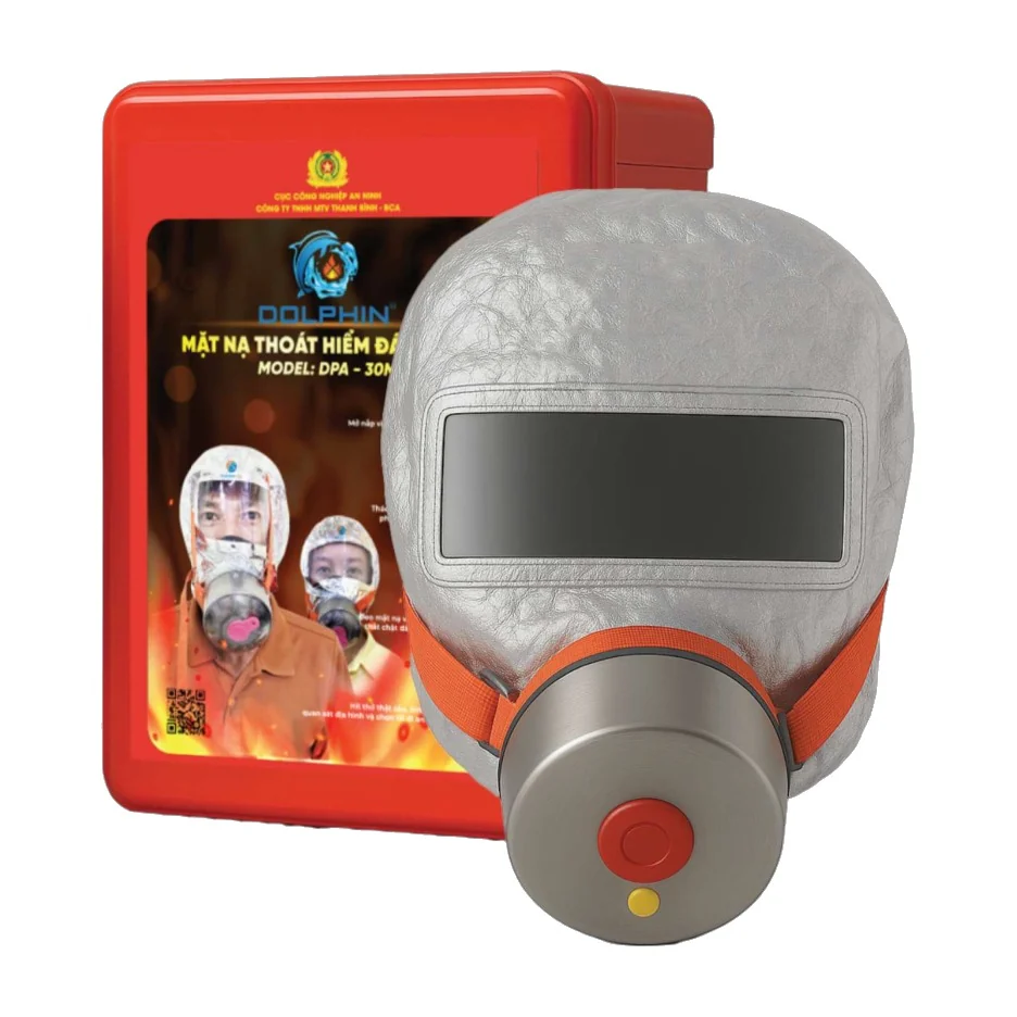 Mặt nạ chống độc thoát hiểm màu đỏ (DPA-30M) - Dolphin Mặt nạ thoát hiểm Dolphin DPA-30M trên nền trắng – ảnh nhà sản xuất