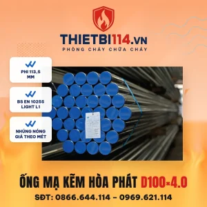Ống thép mạ kẽm nhúng nóng Hòa Phát DN100 dày 4,0mm