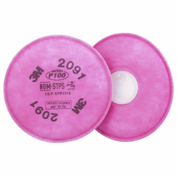 Cặp tấm lọc bụi 3M 2091 màu hồng cánh sen, cấp lọc P100, ngàm bayonet