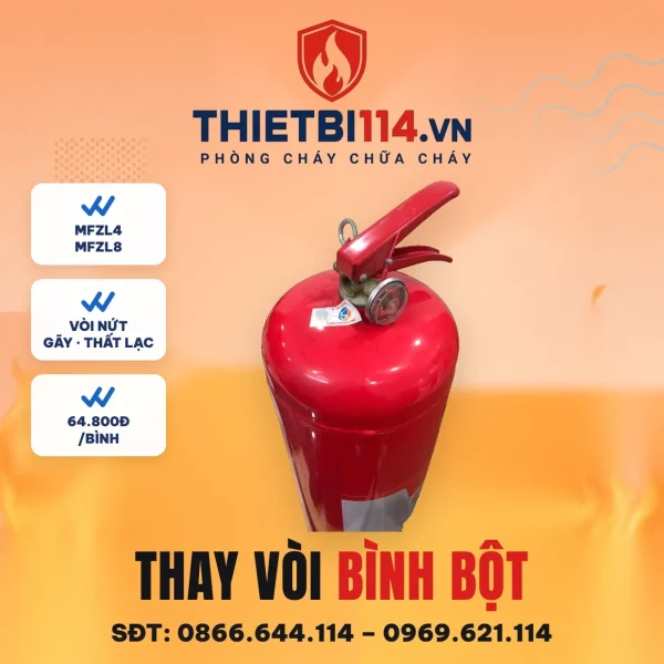 Dịch vụ thay dây vòi bình chữa cháy bột