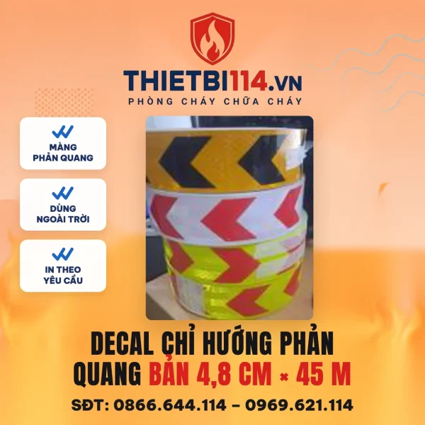 Decal dán chỉ hướng phản quang 4.8cm x 45m – ảnh sản phẩm
