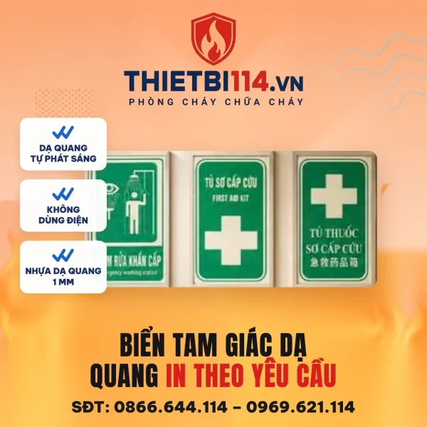 Biển tam giác dạ quang 17x17x17x30cm in theo yêu cầu – ảnh sản phẩm