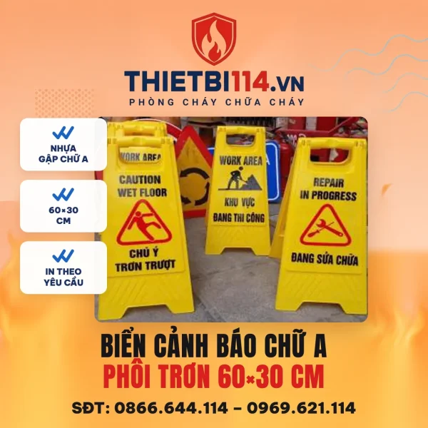 Biển cảnh báo chữ A nhựa 60x30cm – ảnh sản phẩm