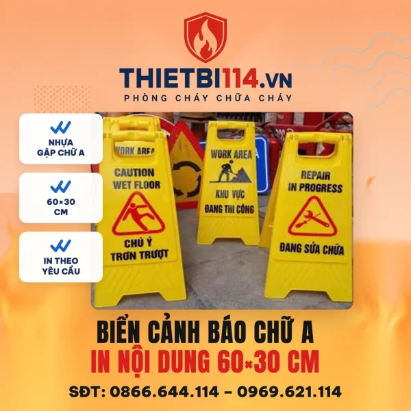 Biển cảnh báo chữ A nhựa 60x30cm – ảnh sản phẩm