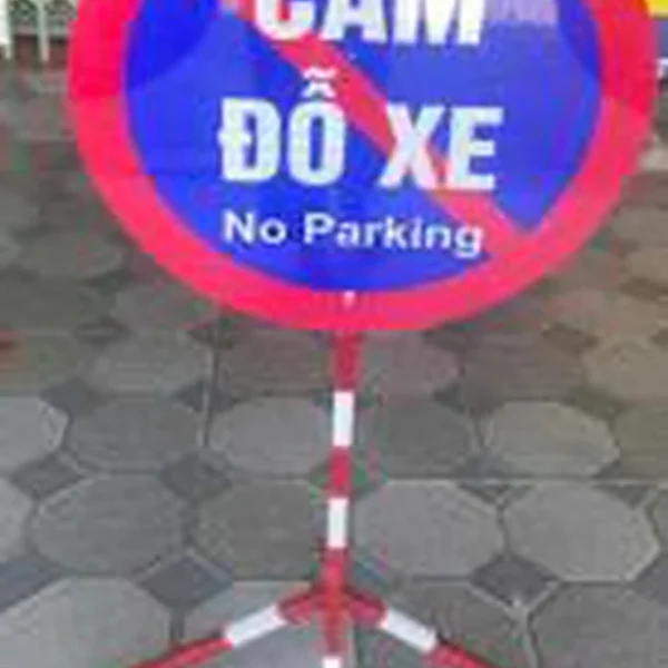 Biển tròn D55cm có chân, phản quang – ảnh thực tế sản phẩm