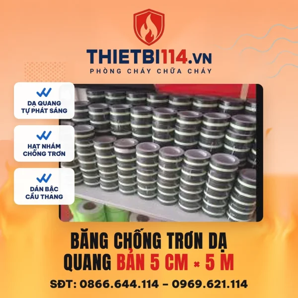 Băng dính chống trơn trượt dạ quang 5cm x 5m – ảnh sản phẩm