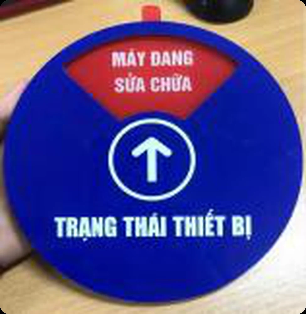 Biển trạng thái thiết bị mica nam châm D10cm Biển trạng thái thiết bị mica nam châm D10cm – ảnh thực tế sản phẩm