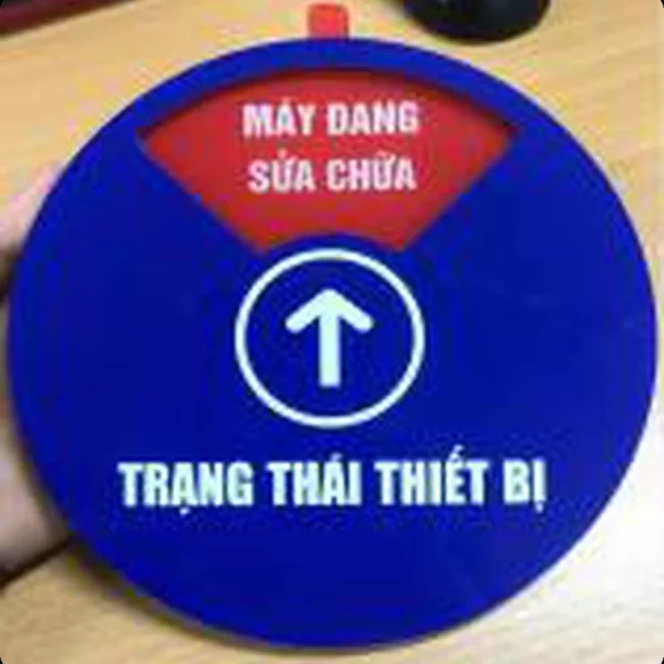Biển trạng thái thiết bị mica nam châm D20cm – ảnh thực tế sản phẩm