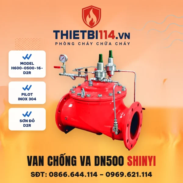 Van chống va DN500 H600-0500-16-D2R ShinYi