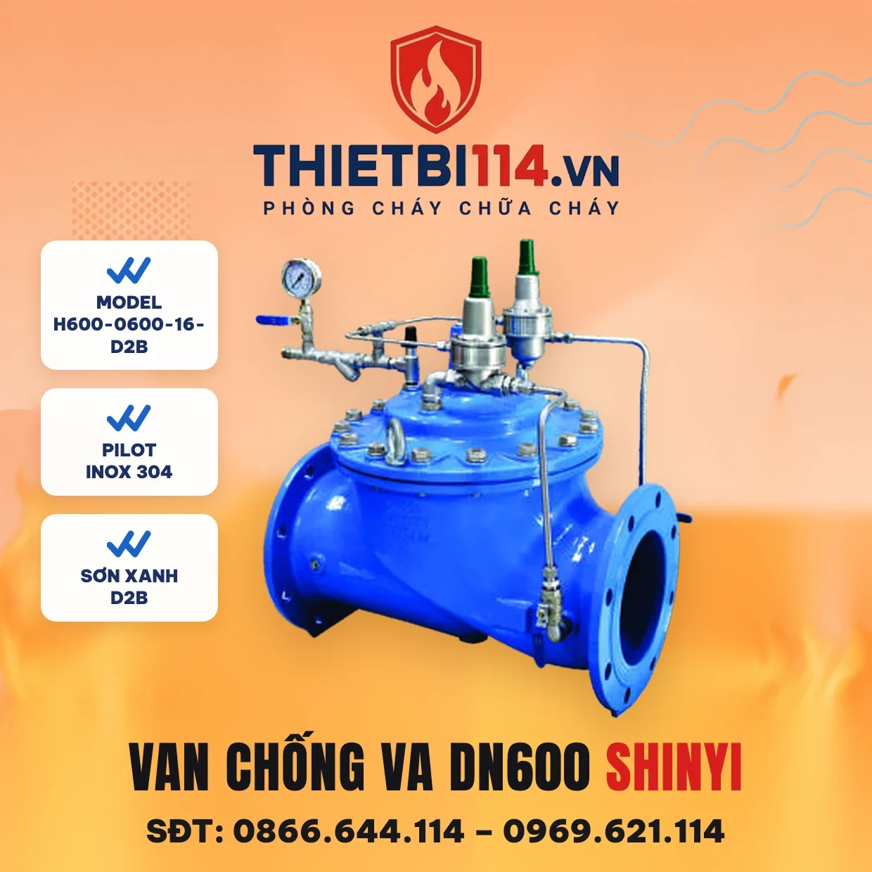 Van chống va DN600 H600-0600-16-D2B ShinYi Van chống va DN600 H600-0600-16-D2B ShinYi