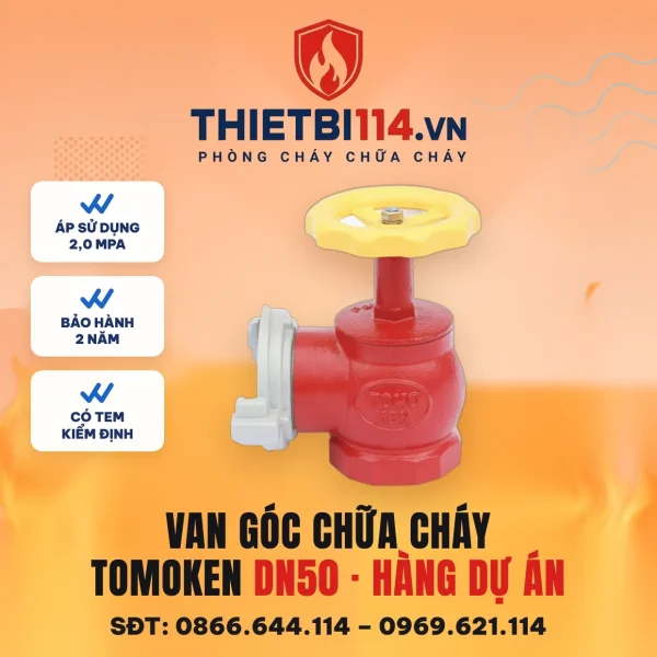Van góc chữa cháy D50 – ảnh sản phẩm Tomoken