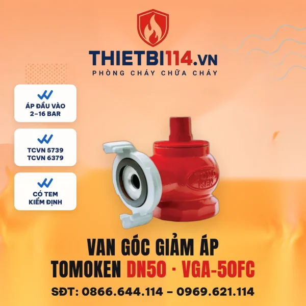 Van góc giảm áp gang D50 VGA-50FC – ảnh sản phẩm Tomoken