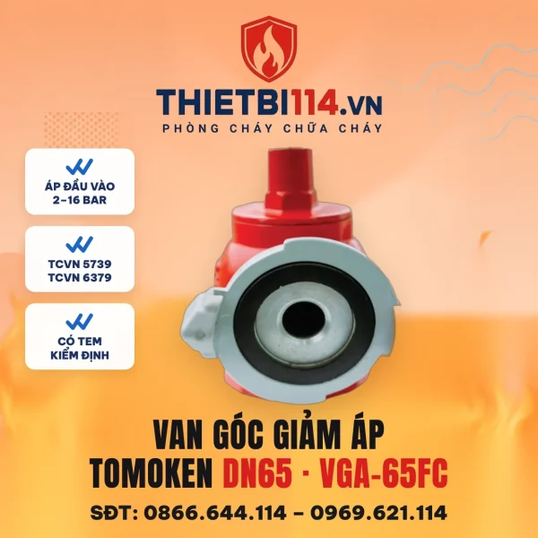Van góc giảm áp gang D65 VGA-65FC – ảnh sản phẩm Tomoken