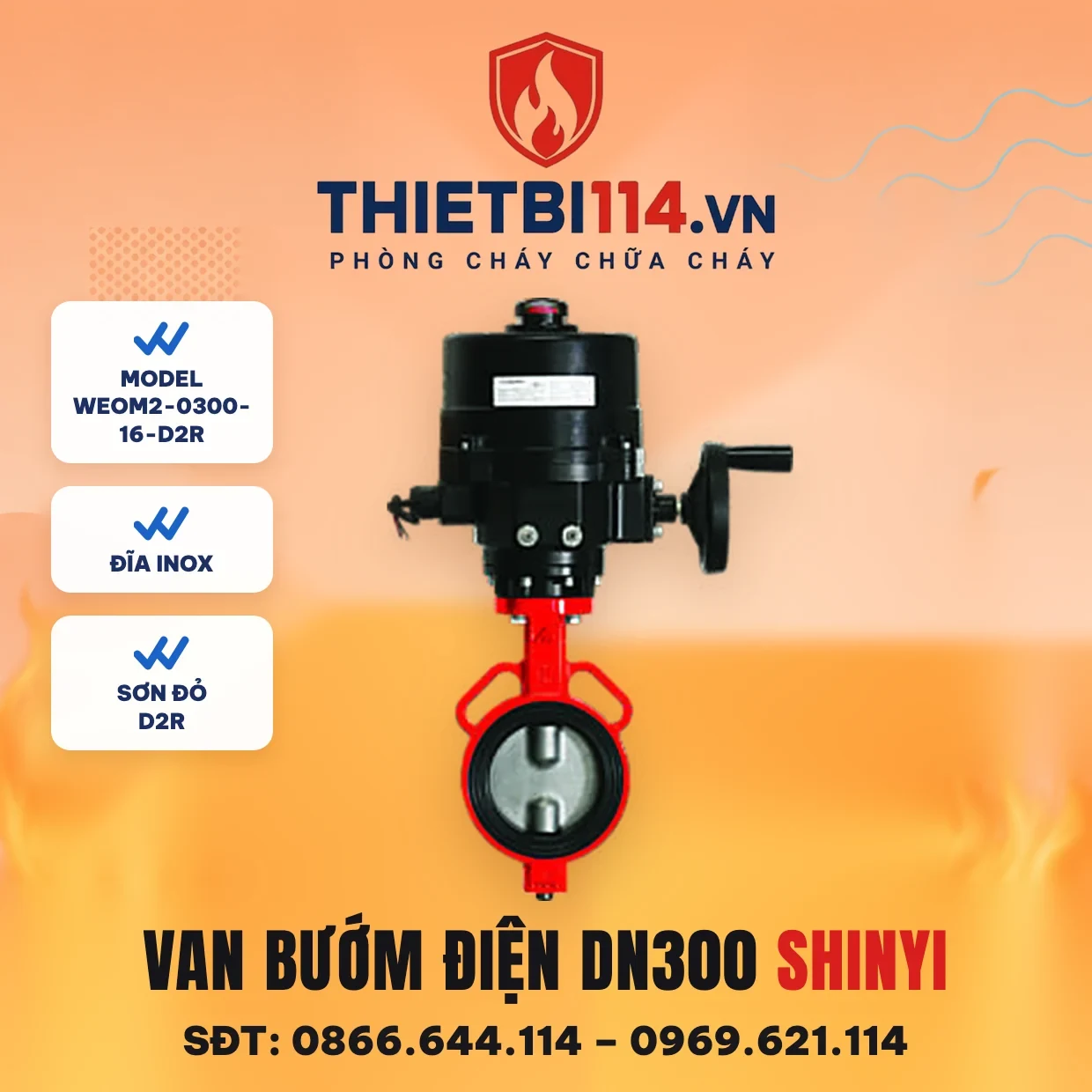 Van bướm động cơ điện WEOM2-0300-16-D2R ShinYi Van bướm động cơ điện WEOM2-0300-16-D2R ShinYi