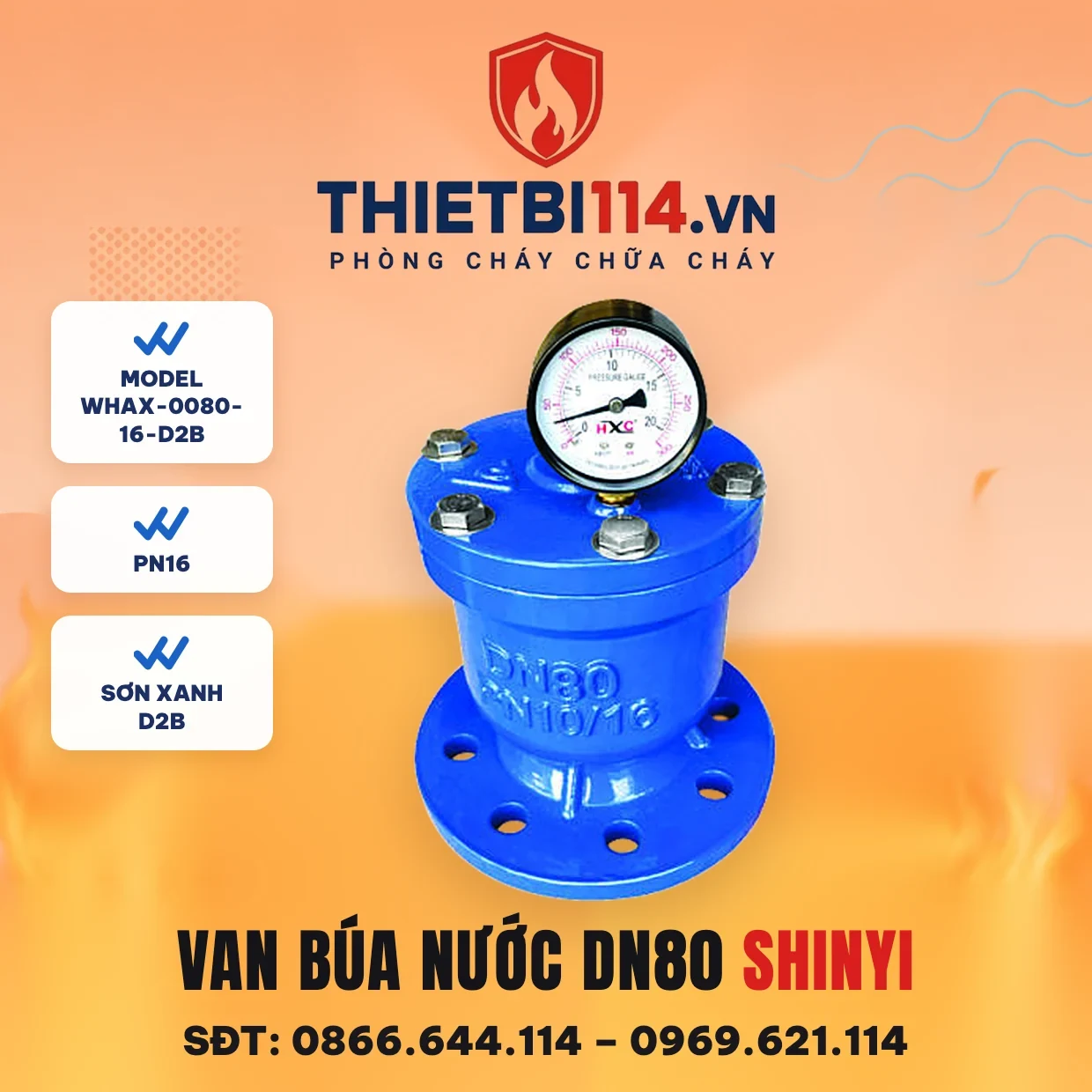 Van búa nước WHAX-0080-16-D2B ShinYi Van búa nước WHAX-0080-16-D2B ShinYi