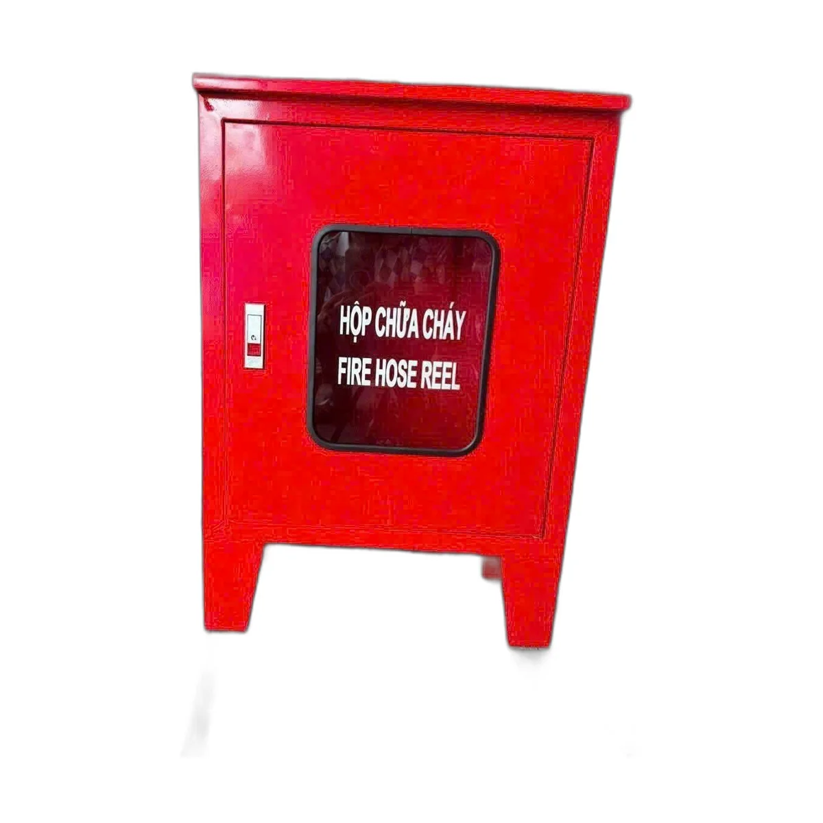 tu-chua-chay-ngoai-troi-nsx-nen-trang Tủ chữa cháy ngoài trời có chân, sơn đỏ, cửa kính chữ Hộp chữa cháy – Fire hose reel, nền trắng